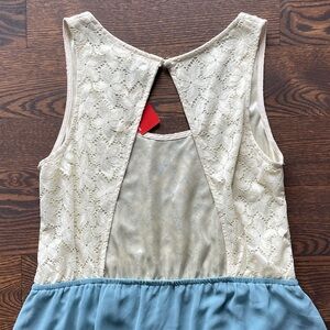 NWT Blue & Cream High Low Dress
